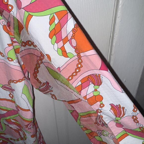 IBKUL Women’s Equestrian Print Multi Color Long Sleeve Crew Size L Golf - Picture 6 of 6